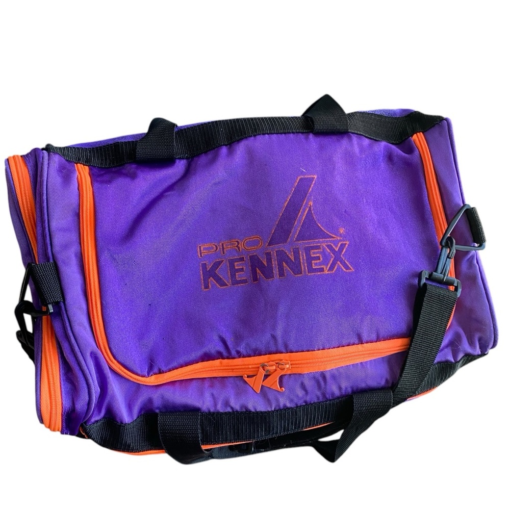 Pro Kennex Vintage 90s Duffle Bag Tennis Gym Shoulder Purple Graphic Print